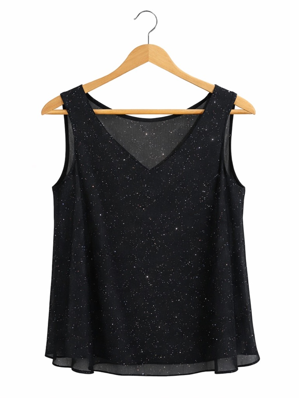 5/$25 NWT Reitman's Rock'n'Shine Sparkly Layered Sleeveless Blouse Size 2X